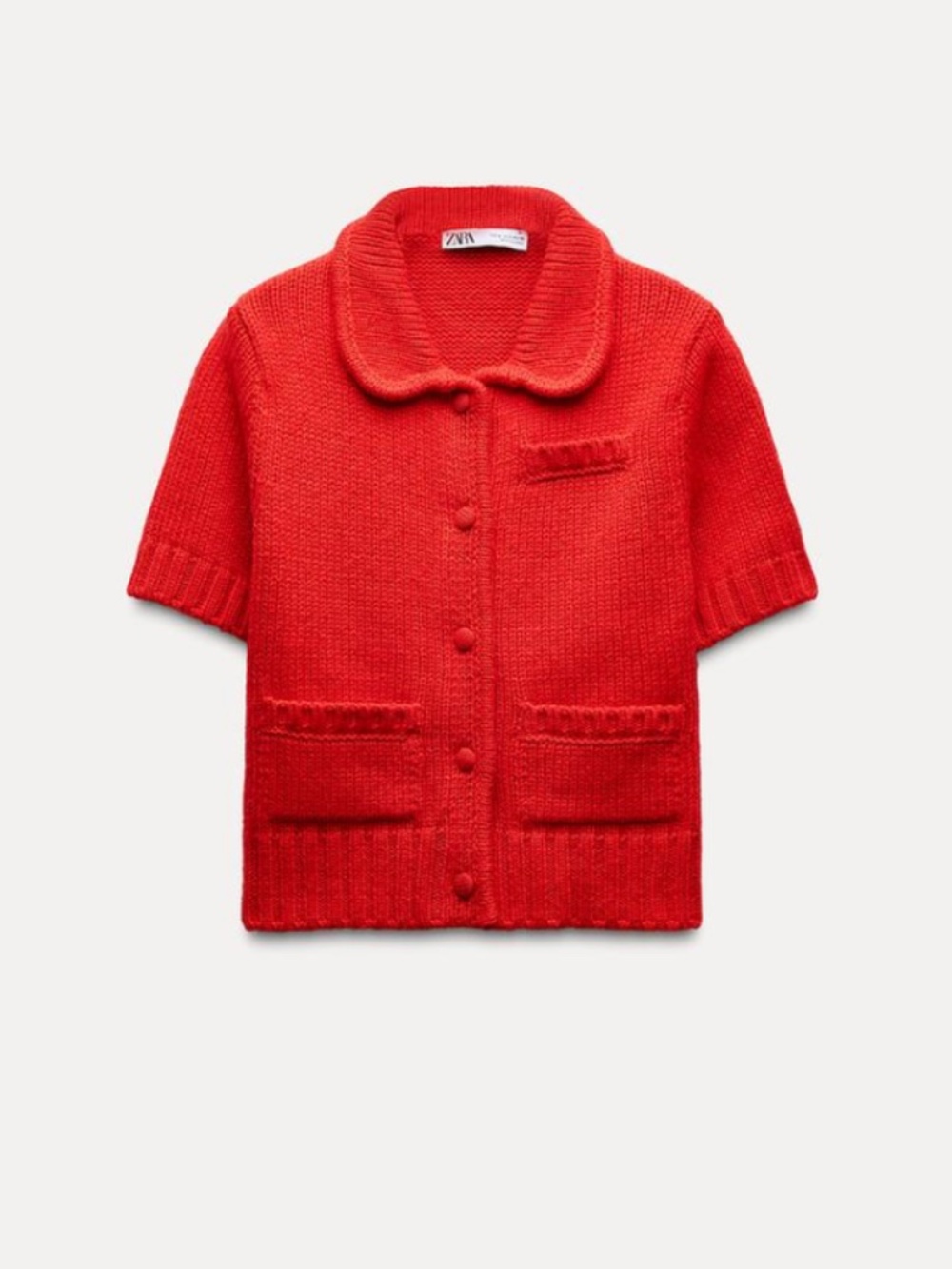 ZARA KNIT CARDIGAN WITH SHORT SLEEVES